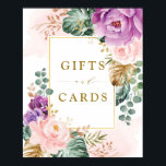 Chique Boho Tropische Bloem Bruiloftkaarten & Cade Poster<br><div class="desc">Mooie boho-geïnspireerde bruiloft decoratie bord met waterverf tropisch groen en roze & paarse bloemen. Personaliseer met je eigen tekst! Als je het lettertype,  de kleur of de tekstpositie wilt wijzigen,  klik dan op de "Verder aanpassen" knop.</div>