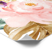 Chique Boho Tropische Bloem Bruiloftskaarten & Cad Poster (Hoek)