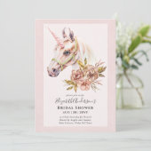 Chique BOHO Unicorn Bruidslunch Uitnodiging (Staand voorkant)