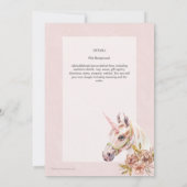 Chique BOHO Unicorn Bruidslunch Uitnodiging (Achterkant)