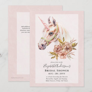 Chique BOHO Unicorn Bruidslunch Uitnodiging