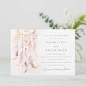 Chique Boho Veer Droomvanger Proefdinermaal Kaart (Staand voorkant)