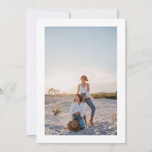 Chique Boho Vette Typografie Foto Opslaan De Datum Kaart (Achterkant)