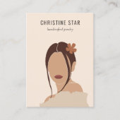Chique Boho Vrouw Silhouet Oorbellen Displaykaart Visitekaartje