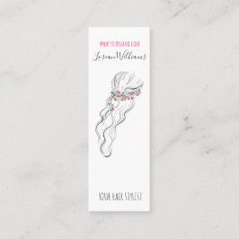 Chique boho wilde bloem bruidskapsel stylist bloem mini visitekaartje