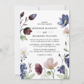 Chique Boho Wilde Bloem Bruiloft Kaart (Voorkant)