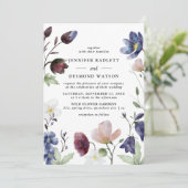 Chique Boho Wilde Bloem Bruiloft Kaart (Staand voorkant)