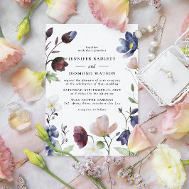 Chique Boho Wilde Bloem Bruiloft Kaart