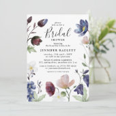 Chique Boho Wilde Bloemen Bruiloft Bruidsfeest Kaart (Staand voorkant)
