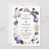 Chique Boho Wilde Bloemen Bruiloft Kaart (Voorkant)