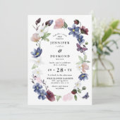 Chique Boho Wilde Bloemen Bruiloft Kaart (Staand voorkant)