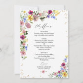 Chique Boho Wildflower Bruiloft Menu Kaart (Voorkant)