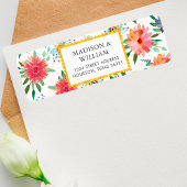 Chique Boho Wildflower Bruiloft RSVP Retouradres Etiket