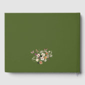 Chique Boho Wildflower Rustiek Mos Groen Bruiloft Gastenboek (Achterkant)