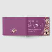 Chique Boho Wildflower Rustieke Berry Paarse bruil Gastenboek (Volledig)