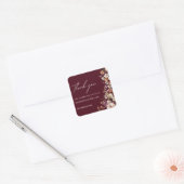 Chique Boho Wildflower rustieke Bourgondische brui Vierkante Sticker (Envelop)