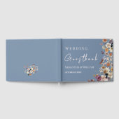 Chique Boho Wildflower rustieke Periwinkle bruilof Gastenboek (Volledig)