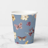 Chique Boho Wildflower rustieke Periwinkle bruilof Papieren Bekers (Achterkant)