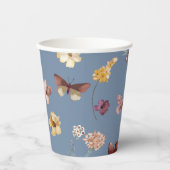Chique Boho Wildflower rustieke Periwinkle bruilof Papieren Bekers (Voorkant)