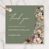 Chique Boho Wildflower Rustieke Sage Groene Bruilo Bedankjes Labels (Voorkant)