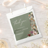 Chique Boho Wildflower Rustieke Sage Groene Bruilo Bedankzakje (Geknipt)