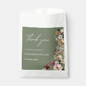 Chique Boho Wildflower Rustieke Sage Groene Bruilo Bedankzakje (Voorkant)