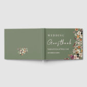 Chique Boho Wildflower Rustieke Sage Groene Bruilo Gastenboek (Volledig)