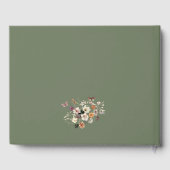 Chique Boho Wildflower Rustieke Sage Groene Bruilo Gastenboek (Achterkant)