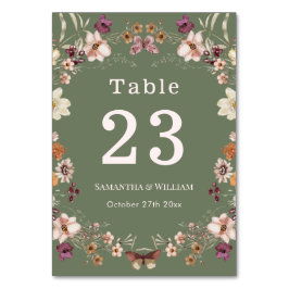 Chique Boho Wildflower Rustieke Sage Groene Bruilo Kaart