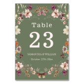 Chique Boho Wildflower Rustieke Sage Groene Bruilo Kaart (Achterkant)