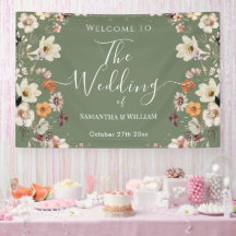 Chique Boho Wildflower Rustieke Sage Groene Bruilo