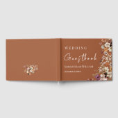 Chique Boho Wildflower rustieke terracotta bruilof Gastenboek (Volledig)