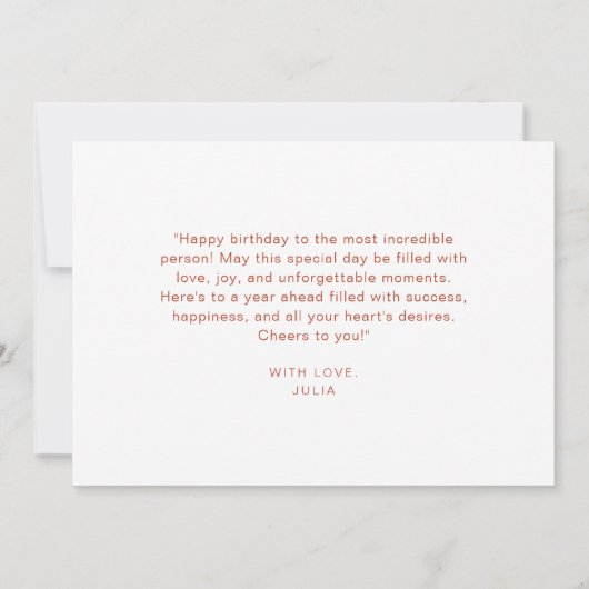 Chique Boho Wildflower Thema Gelukkige Verjaardag Kaart (Achterkant)