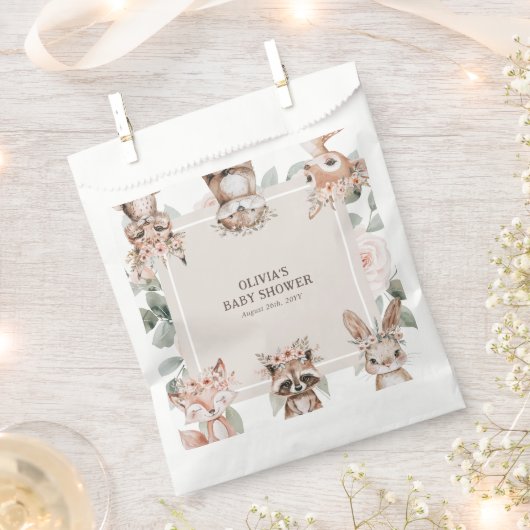 Chique Boho Woodland Dieren Baby Douche Bedankzakje (Geknipt)