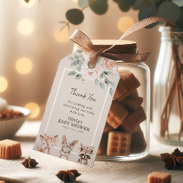 Chique Boho Woodland Dieren Baby Douche Cadeaulabel