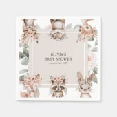 Chique Boho Woodland Dieren Baby Douche Servet (Voorkant)