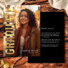 Chique Bold Gold Afstuderen Typografie Fotofeestje Aankondiging