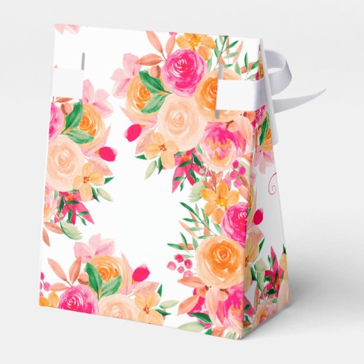 Chique Bold herfst bloemenwaterverf vrijgezellenfe Bedankdoosjes (Achterkant)