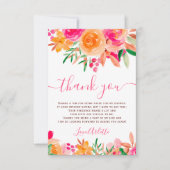 Chique Bold herfst bloemenwaterverf vrijgezellenfe Bedankkaart (Voorkant)