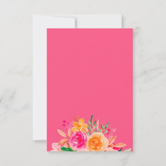 Chique Bold herfst bloemenwaterverf vrijgezellenfe Bedankkaart (Achterkant)