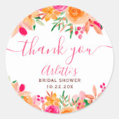 Chique Bold herfst bloemenwaterverf vrijgezellenfe Ronde Sticker (Voorkant)