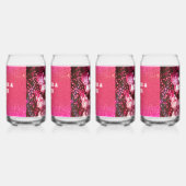 Chique Bold Roze Glitter Retro Disco Ballen Bruilo Blikvorm Glas (Links)