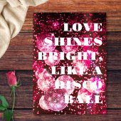 Chique Bold Roze Glitter Retro Disco Ballen Bruilo Kaart