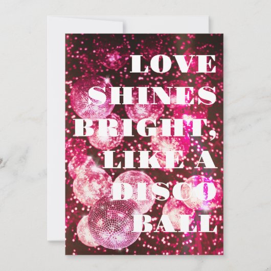 Chique Bold Roze Glitter Retro Disco Ballen Bruilo Kaart (Voorkant)