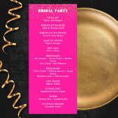 Chique Bold Roze Glitter Retro Disco Ballen Bruilo Programmakaart