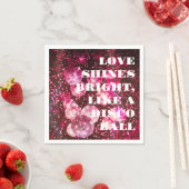 Chique Bold Roze Glitter Retro Disco Ballen Bruilo Servet (Insitu)