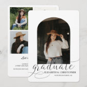 Chique boog 5 fotocollage Graduatie Aankondiging (Voorkant / Achterkant)