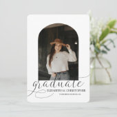 Chique boog 5 fotocollage Graduatie Aankondiging (Staand voorkant)