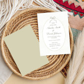 Chique Boog Minimalistische Streep Groen Huwelijk Kaart