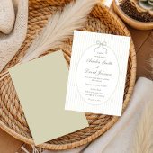 Chique Boog Minimalistische Streep Groen Huwelijk Kaart